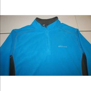 Mens Columbia 1/4 Zip Klammath Range II Omnishade Pullover Sweater XL Blue Gray